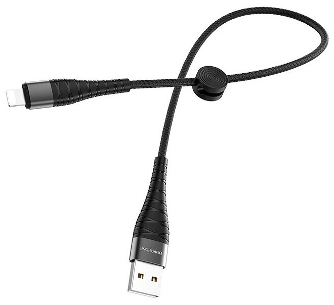 Кабель Borofone BX32 Munificent USB - Lightning черный, 0,25 м - фото №3