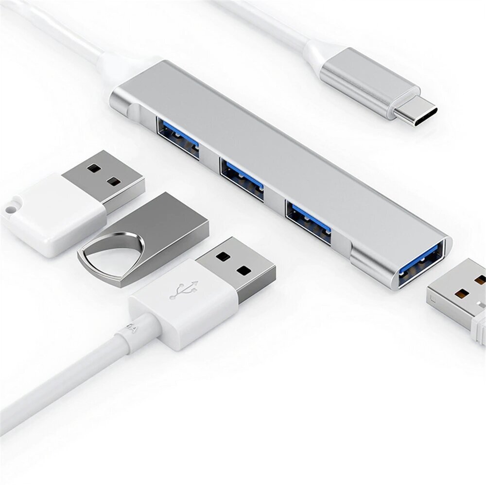 Разветвитель / HUB / концентратор OTG (On-The-Go) USB type-C to USB 3.0 x4 для ноутбуков, ультрабуков, планшетов, игровых консолей и смартфонов.