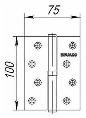Петля дверная универсальная FUARO 4BB 100x75x2,5 WH белый /40841/ (1 шт) - фотография № 4