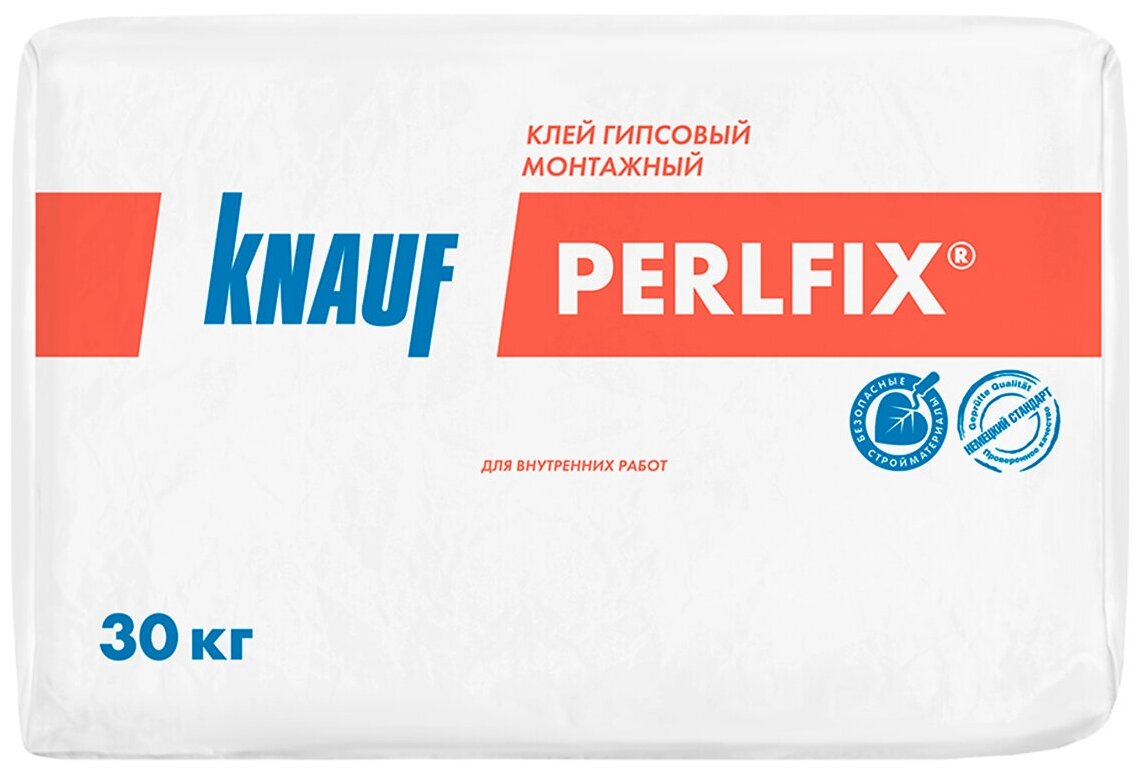 КНАУФ Перлфикс клей гипсовый монтажный (30кг) / KNAUF Perlfix клей гипсовый монтажный (30кг)