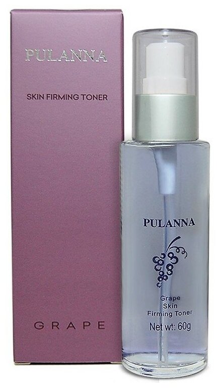 PULANNA Укрепляющий антистрессовый тонер с Виноградом - Skin Firming Toner 60г