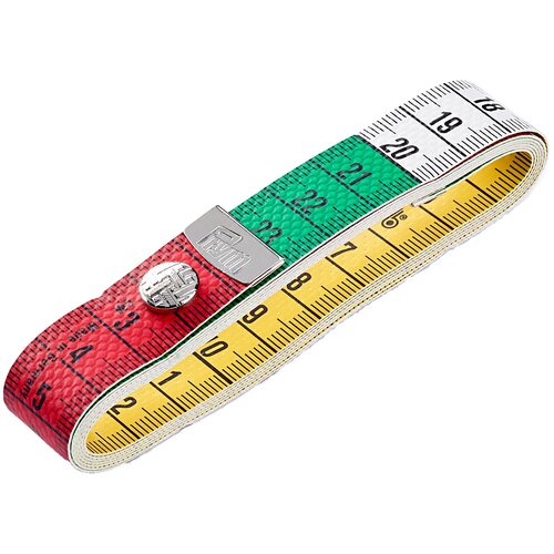 Купить PRYM 282120 Сантиметр Color Plus с кнопкой, 150 см, желтый/красный/белый/зеленый, металл/пластик