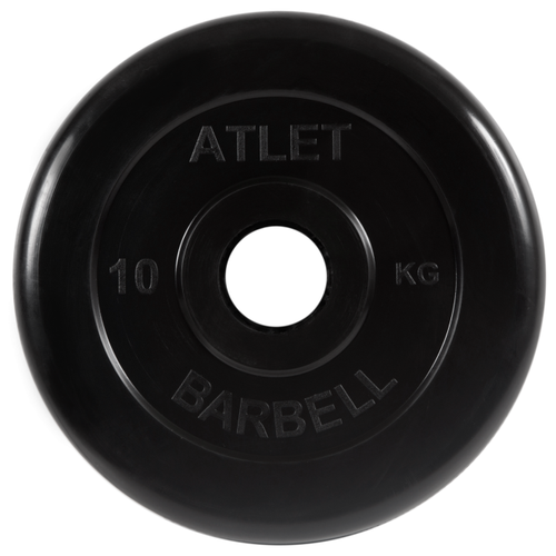 Диск MB Barbell MB-AtletB51 10 кг 10 кг 1 шт. черный диск mb barbell mb atletb51 15 кг 1 шт черный