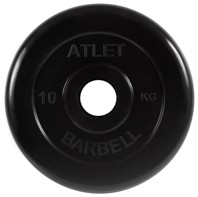 MB Barbel Atlet, 10 кг обрезиненный, черный
