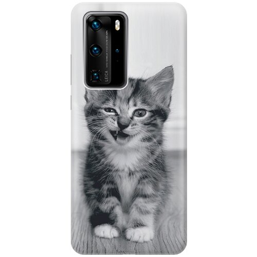 фото Re:pa накладка transparent для huawei p40 pro с принтом "котенок с ухмылкой"