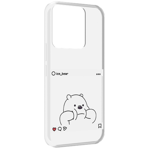 Чехол MyPads ледяной-медведь для Tecno Spark Go 2022 / Tecno Spark 8C задняя-панель-накладка-бампер
