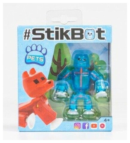 Игрушка Stikbot фигурка питомца, в ассортиментете 6 видов: заяц, петух, обез, лош, корова, панда