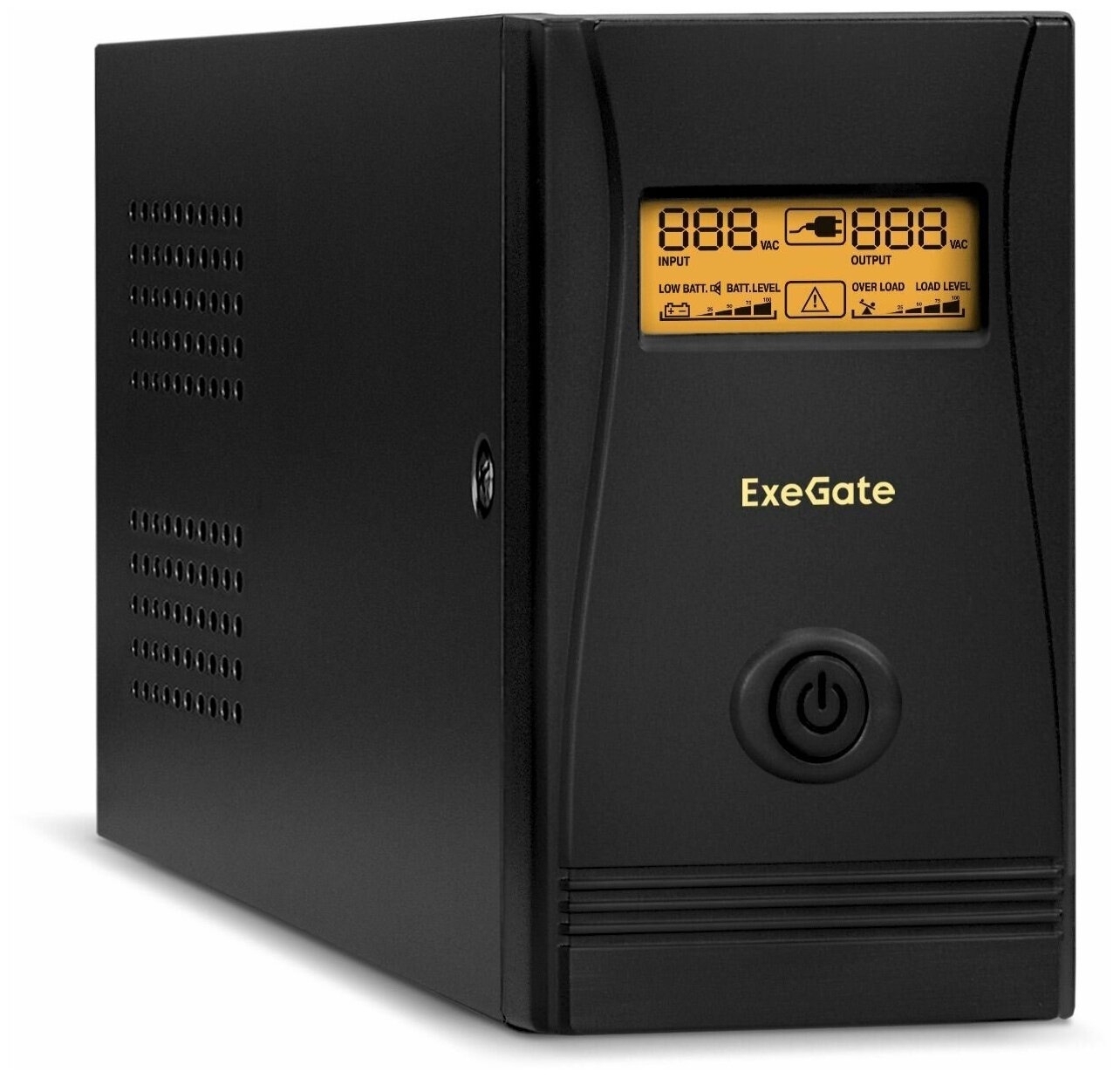 Источник бесперебойного питания Exegate EP285580RUS 600VA/360W, LCD, AVR, 2 евророзетки, RJ45/11, USB, bl - фото №1