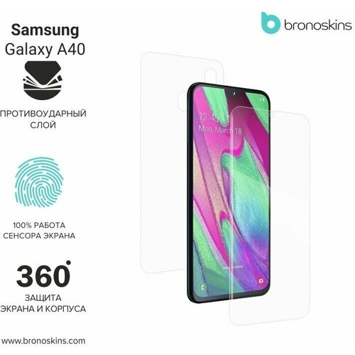 Защитная пленка для экрана и корпуса Samsung Galaxy A40 (Глянцевая, Защита экрана CaseFriendly) защитная пленка для экрана и корпуса samsung galaxy a10 глянцевая защита экрана casefriendly