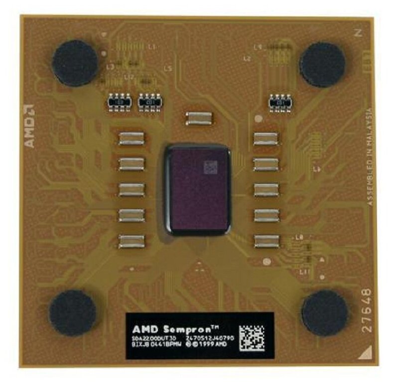 Процессор Socket 462 AMD Sempron 2200+ Thoroughbred 1500 MHz Bus speed 166 MHz L2 256 KB OEM поставка без кулера