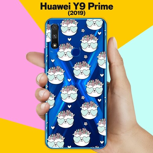Силиконовый чехол Узор из котов на Huawei Y9 Prime (2019) силиконовый чехол узор из цветов на huawei y9 prime 2019