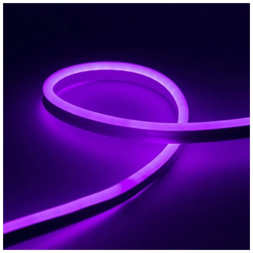 Неоновая (светодиодная) лента 5 метров с адаптером AReligion фиолетовая, подсветка для дома, неоновая вывеска, (led) - фотография № 6