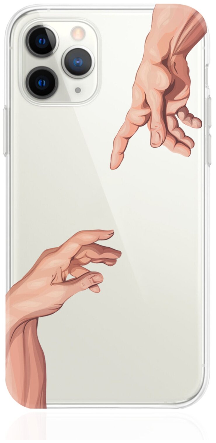 Прозрачный силиконовый чехол MustHaveCase для iPhone 11 Pro Сотворение Адама для Айфон 11 Про Противоударный