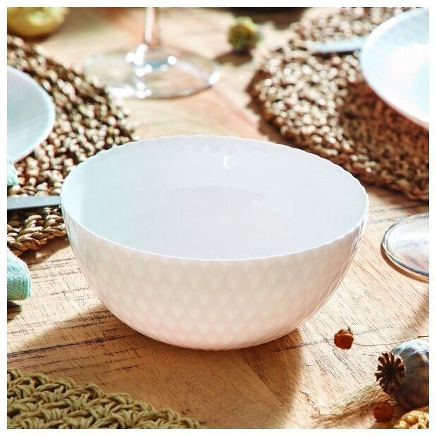 Салатник стеклянный Luminarc Pampille White, 13 см, 500 мл, 1 шт — фото 1