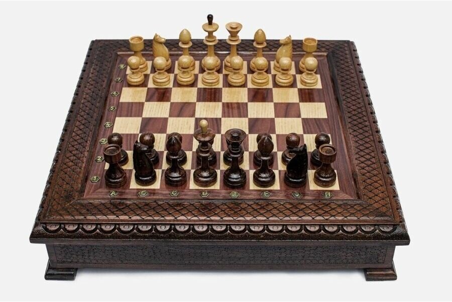 Резные шахматы "Классические с ящиком 3" настольные игры