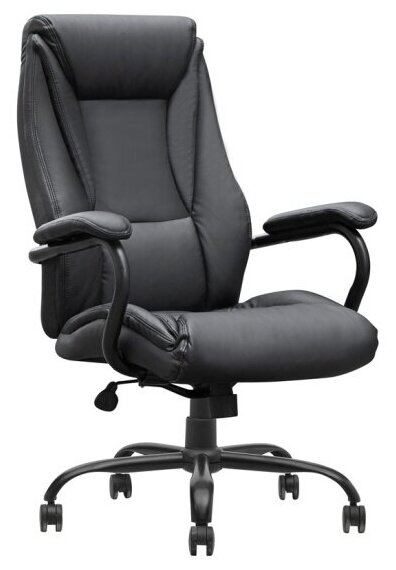 Кресло руководителя Helmi HL-ES10 "Stable", повышенной прочности, экокожа черная, до 250кг