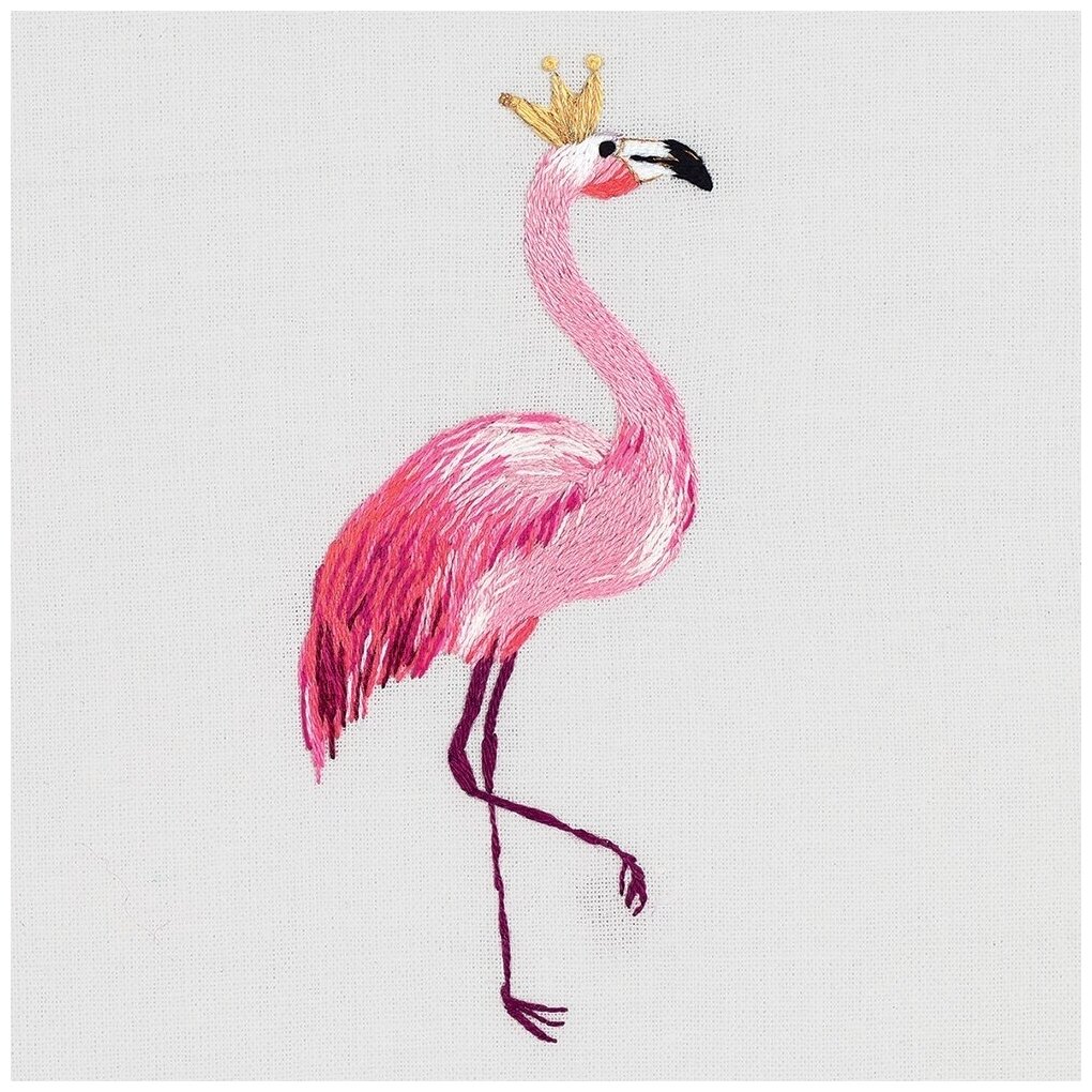 PANNA Набор для вышивания гладью Живая картина. Фламинго,JK-2178, разноцветный, 10.5 х 4 см