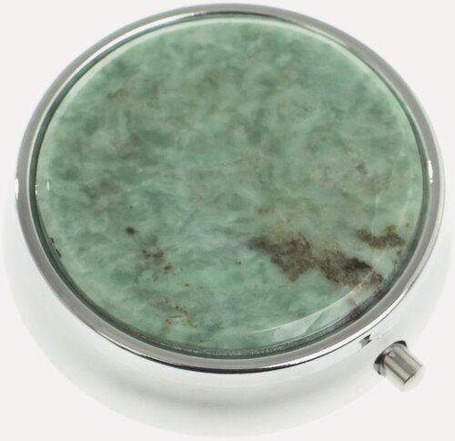 Изображение товара Таблетница с делителем на 3 отсека камень жадеит цвет серебро 123204