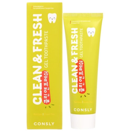 CONSLY Clean&Fresh Bamboo & Green Tea Gel Toothpaste Гелевая зубная паста Clean&Fresh с экстрактами