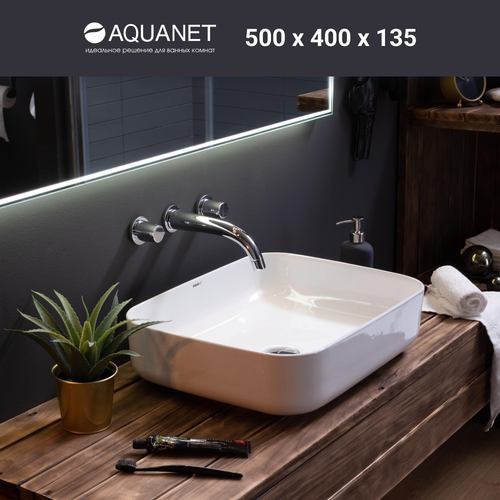 Раковина накладная Aquanet Soul-1 раковина aquanet soul 1 mb 00245833 50x40 см накладная цвет черный матовый