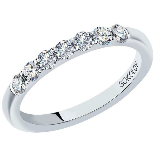 Обручальное кольцо SOKOLOV Diamonds из белого золота с бриллиантами 1112261-01, размер 16.5