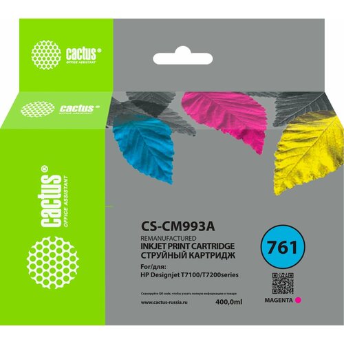 Cactus Картридж совместимый Кактус Cactus CS-CM993A 1842336 CM993A пурпурный 400 мл designjet 90 magenta 400 мл c5063a