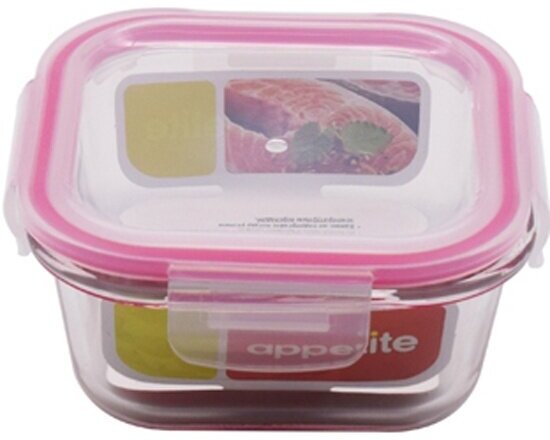 Контейнер стеклянный Appetite квадратный розовый 800мл SL800SF