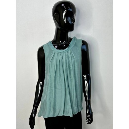 Топ  Ital, свободный силуэт, круглый вырез, стрейч,  размер 46, зеленый