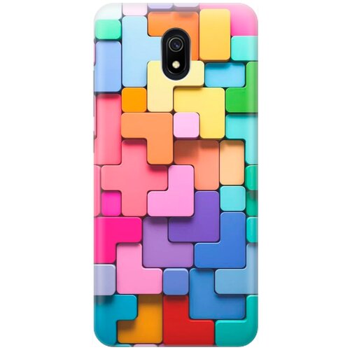 фото Силиконовый чехол на xiaomi redmi 8a / сяоми редми 8а с принтом "паттерн из блоков" gosso