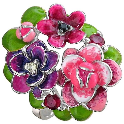 фото Эстет кольцо с 4 фианитами из серебра р3к2501969э, размер 18.5