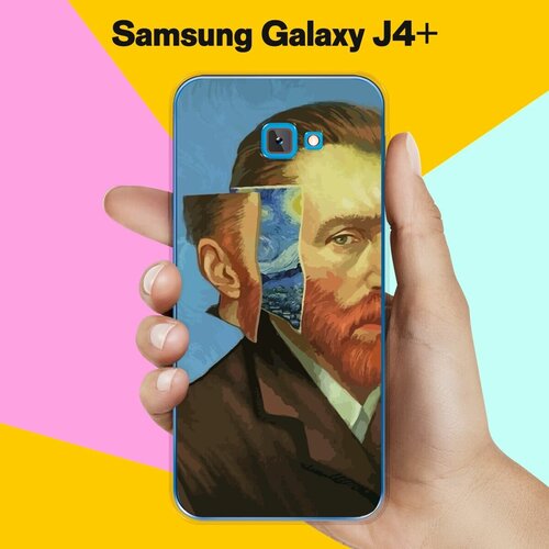 силиконовый чехол на samsung galaxy j4 самсунг джей 4 плюс с принтом бумажные цветы Силиконовый чехол на Samsung Galaxy J4+ Ван Гог / для Самсунг Галакси Джей 4 Плюс 2018