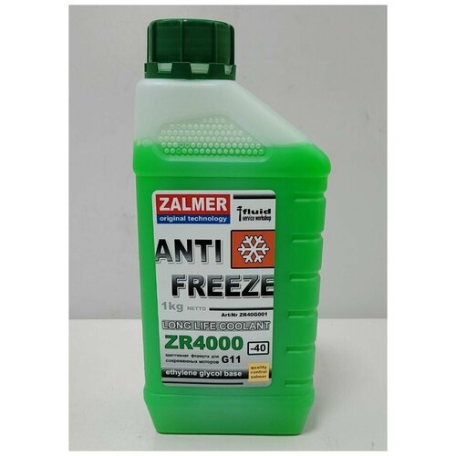 Антифриз ZALMER ZR4000 LLC G11, зеленый 1 кг. для Hyundai, Kia / арт. ZR40G001 / бренд ZALMER