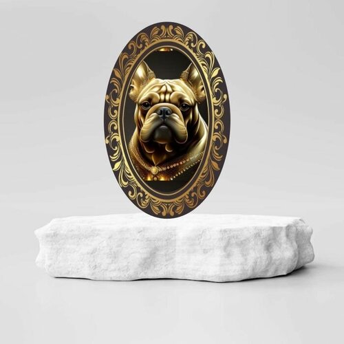 фото Брошь-значок и зажим для волос бульдог нет бренда