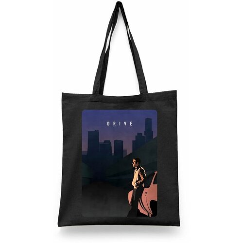 фото Сумка-шоппер унисекс каждому своё "драйв/drive/гослинг" черная