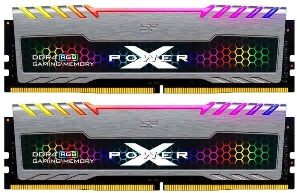 Оперативная память для компьютера 16Gb (2x8Gb) PC4-28800 3600MHz DDR4 DIMM CL18 Silicon Power XPOWER Turbine RGB (SP016GXLZU360BDB)