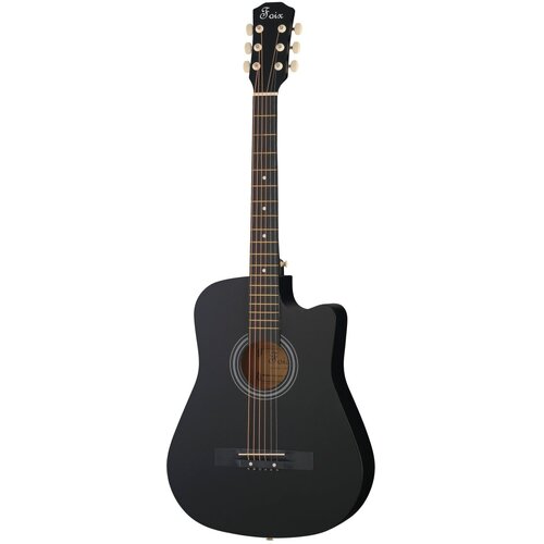 FFG-3810C-BK Акустическая гитара, с вырезом, черная, Foix