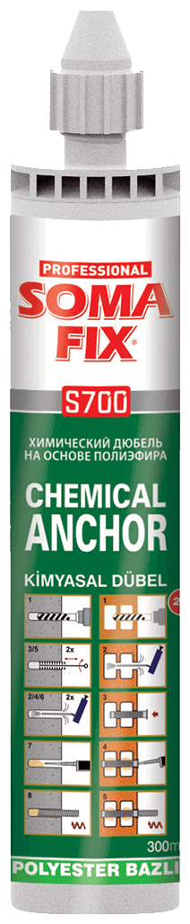 Химический дюбель на основе полиэфира SOMA FIX S700 300 мл