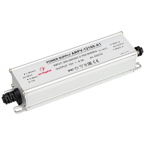 фото Блок питания arpv-12100-a1 (12v, 8.3a, 100w) (arlight, ip67 металл, 3 года)