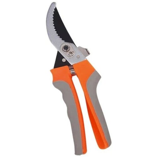 Секатор садовый 23 см, цельнометаллический плоскостной, оранжевый