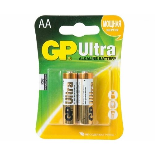 Батарейки GP Ultra AA/LR6/15AU алкалин. бл/2 2 шт. комплект 30 упаковок батарейки gp ultra aa lr6 15au алкалин бл 2