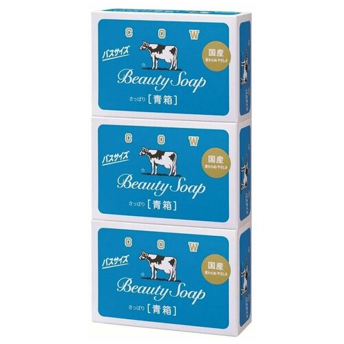 Cow Brand Мыло туалетное молочное освежающее с прохладным ароматом жасмина, 130 гр х 3 шт