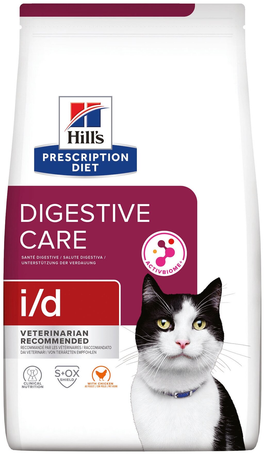 Сухой диетический корм для кошек Hill's PD i/d при расстройствах пищеварения, жкт, с курицей, 1,5кг (срок годности 08.2024)