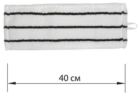 Насадка МОП плоская для швабры/держателя 40 см, уши/карманы (ТИП У/К), микрофибра/скраб, LAIMA EXPERT, 605313