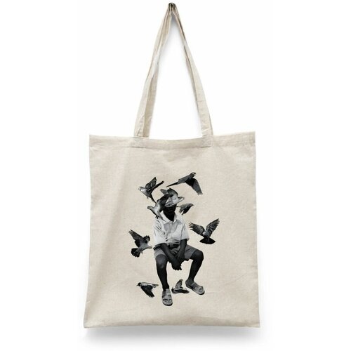 фото Сумка-шоппер унисекс каждому своё "абстракция/минимализм/арт" черная