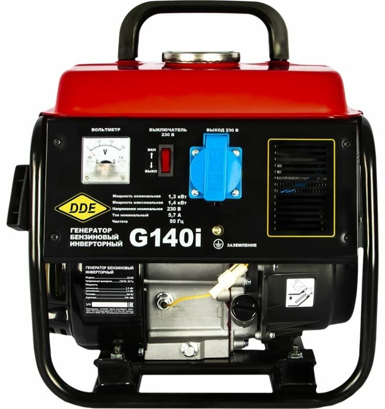 Генератор DDE бензиновый инверторного типа G140i (1ф 1,3/1,4 кВт, бак 4,5 л, дв-ль 3 л.с.) 795-385 - фотография № 2