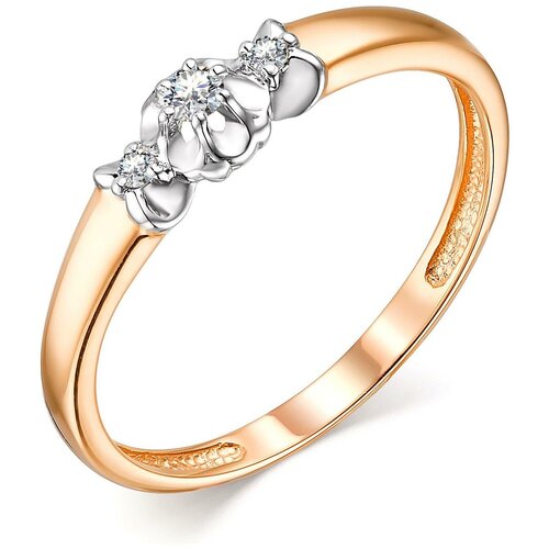 фото Алькор кольцо из красного золота с бриллиантом 13734-100