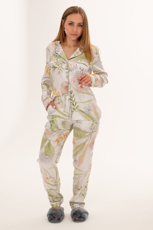 Пижама Wearnost, размер 48/50, мультиколор, белый