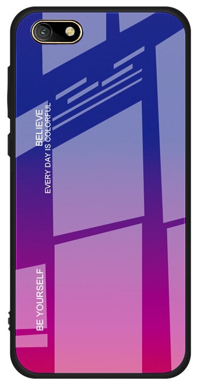 Чехол-бампер MyPads для iPhone 7 4.7 стеклянный из закаленного стекла с эффектом градиент зеркальный блестящий переливающийся фиолетовый