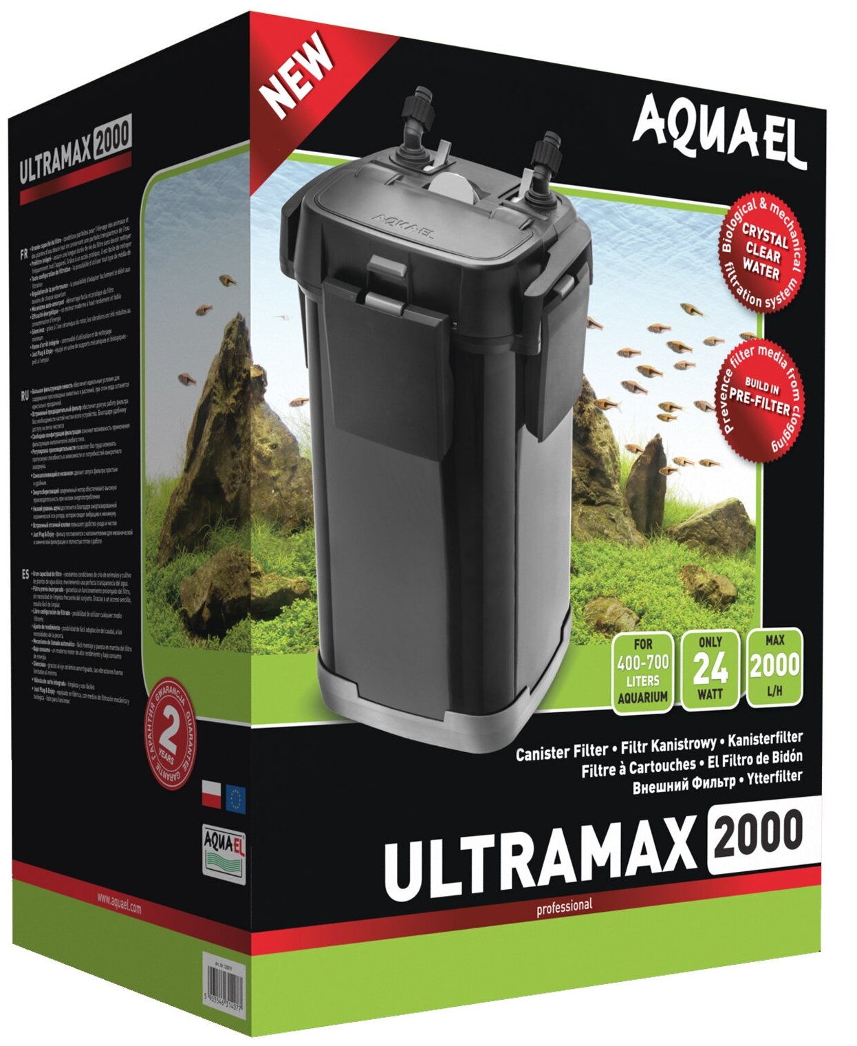 Фильтр внешний AQUAEL ULTRAMAX 2000 для аквариума 400 - 700 л (2000 л/ч, 24 Вт, h = 240 см) - фотография № 4