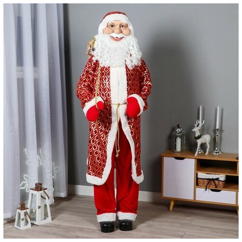 Дед Мороз "В красной шубе с подвязкой, с подарками" 50х180 см